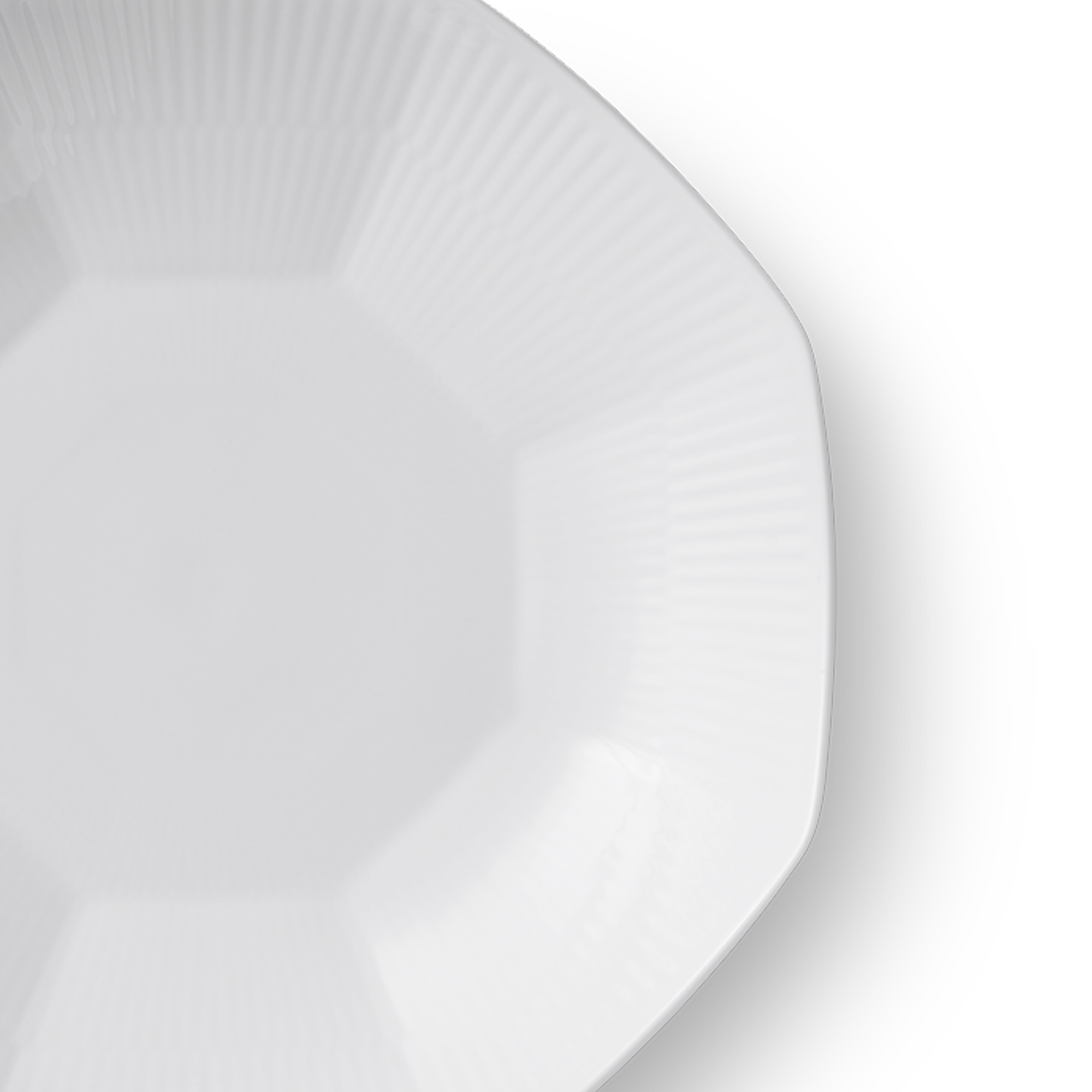 Zoom billed af Hvid Riflet Skål 25 cm